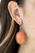 Serenely Sediment - Orange Stone Earrings  - Paparazzi Accessories