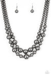 I Double Dare You - Black Gunmetal Bead Necklace- Paparrazi Accessories