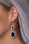 Let It BEDAZZLE - Black & Rhinestone Earrings- Paparazzi Accessories