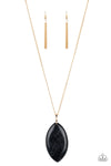 Santa Fe   Simplicity - Black Stone Necklace - Paparazzi Accessories