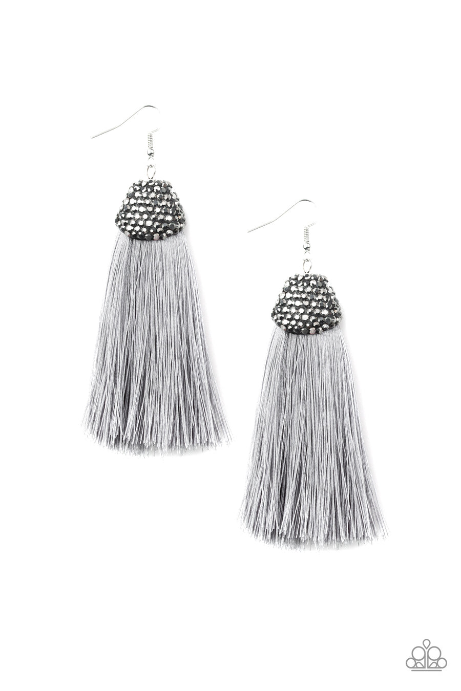 Dazzle Riot - Silver Plume Earrings- Paparazzi Accessories