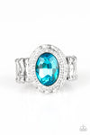 Fiercely Flawless - Blue Rhinestone Ring - Paparrazi Accessories