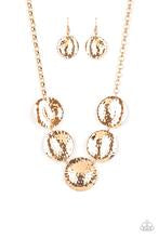 First Impression  - Gold Hammered Ring Necklace - Paparazzi Accessories