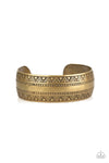 Desert Peaks - Brass Cuff Bracelet - Paparazzi Accessories