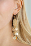 Turn On The Brights -  Gold Cascading Disc Earrings - Paparazzi Accessories