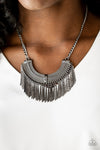 Impressively Incan - Black Textured Necklace - Paparazzi Accessories