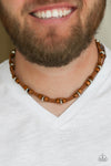 WOOD You Believe It - Brown Braided Cording Urban Necklace - Paparazzi Accessories