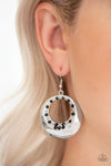 Ringed In Refinement   - Black Rhinestone Earrings- Paparazzi Accessories