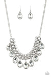 All Toget-HEIR Now- Silver Rhinestone Necklace - Paparazzi Accessories