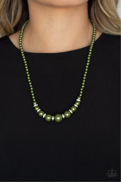 Soho Sweetheart - Green Beaded & Rhinestone Necklace Paparazzi Accessories