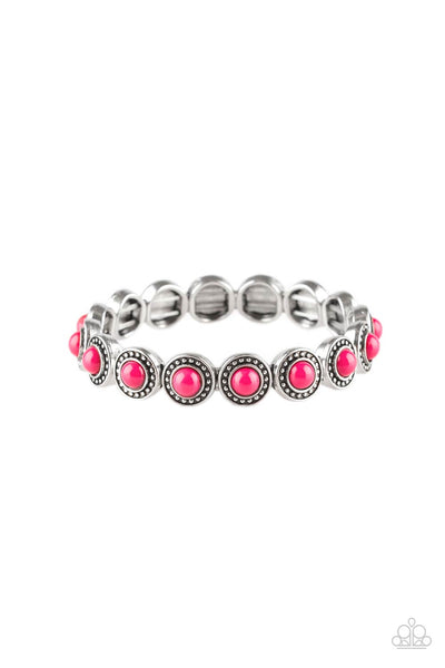 Globetrotter Goals - Pink Beaded Bracelet- Paparrazi Accessories