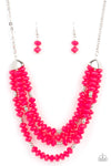 Best POSH-ible Taste - Pink Beaded Necklace- Paparrazi Accessories