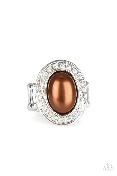 The ROYAL Treatment -  Brown Stone and Rhinestone Ring - Paparazzi Accessories