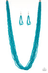 Congo Colada - Blue Seed Bead Necklace - Paparazzi Accessories