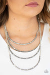 It Will Be Over MOON - Silver Crescent Frame Necklace - Paparazzi Accessories