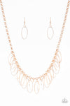 Fringe Finale  -Rose Gold Oval Link Necklace - Paparazzi Accessories