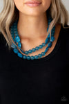 Arctic Art - Blue Bead Necklace - Paparazzi Accessories