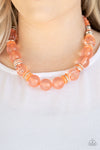 Bubbly Beauty - Orange Bead Necklace- Paparazzi Accessories