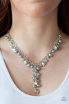 Vintage Heartthrob - Silver Pearl And Heart Charm Necklace- Paparazzi Accessories