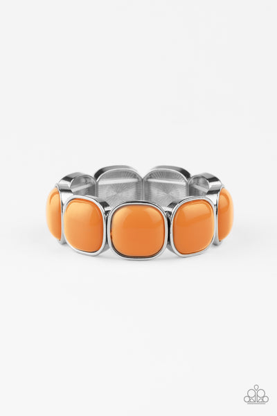 Vivacious Volume - Orange Stretch Bracelet - Paparazzi Accessories