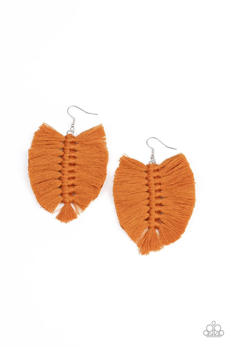 Knotted  Native - Brown Tassel Fringe Earrings - Paparazzi Accessories