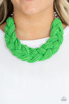 The Great Outback - Green Seed Bead Necklace - Paparazzi Accessories