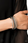 Mayan Mix- Silver Bangle Bracelet  - Paparazzi Accessories