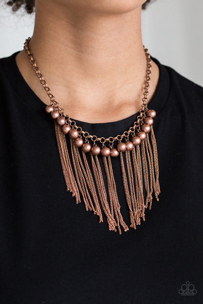 Powerhouse Prowl- Copper Beaded Necklace - Paparazzi Accessories
