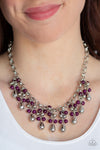 Traveling Trendsetter - Purple Beaded Teardrop Necklace - Paparazzi Accessories