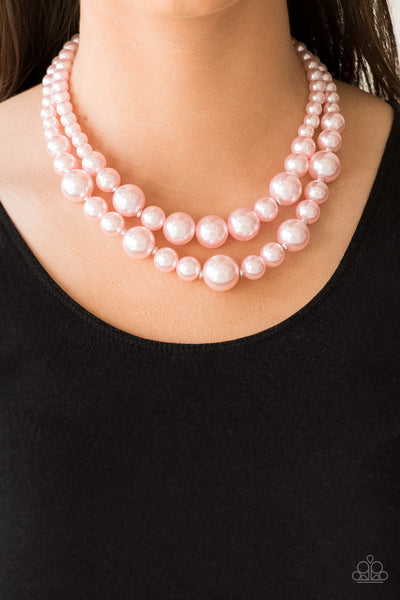 The More The Modest - Pink Pearl Necklace- Paparazzi Accessories