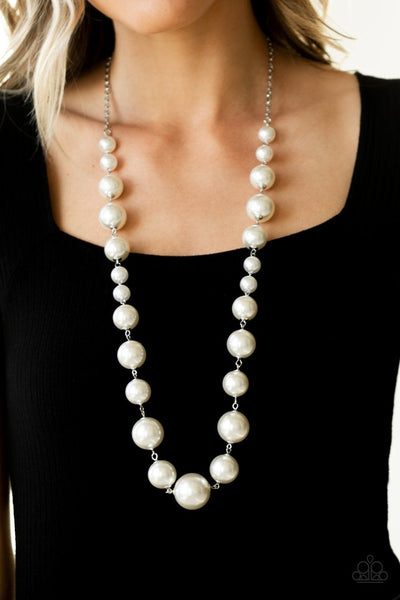 Pearl Prodigy- White Pearl Necklace - Life of The Party -  Paparazzi Accessories