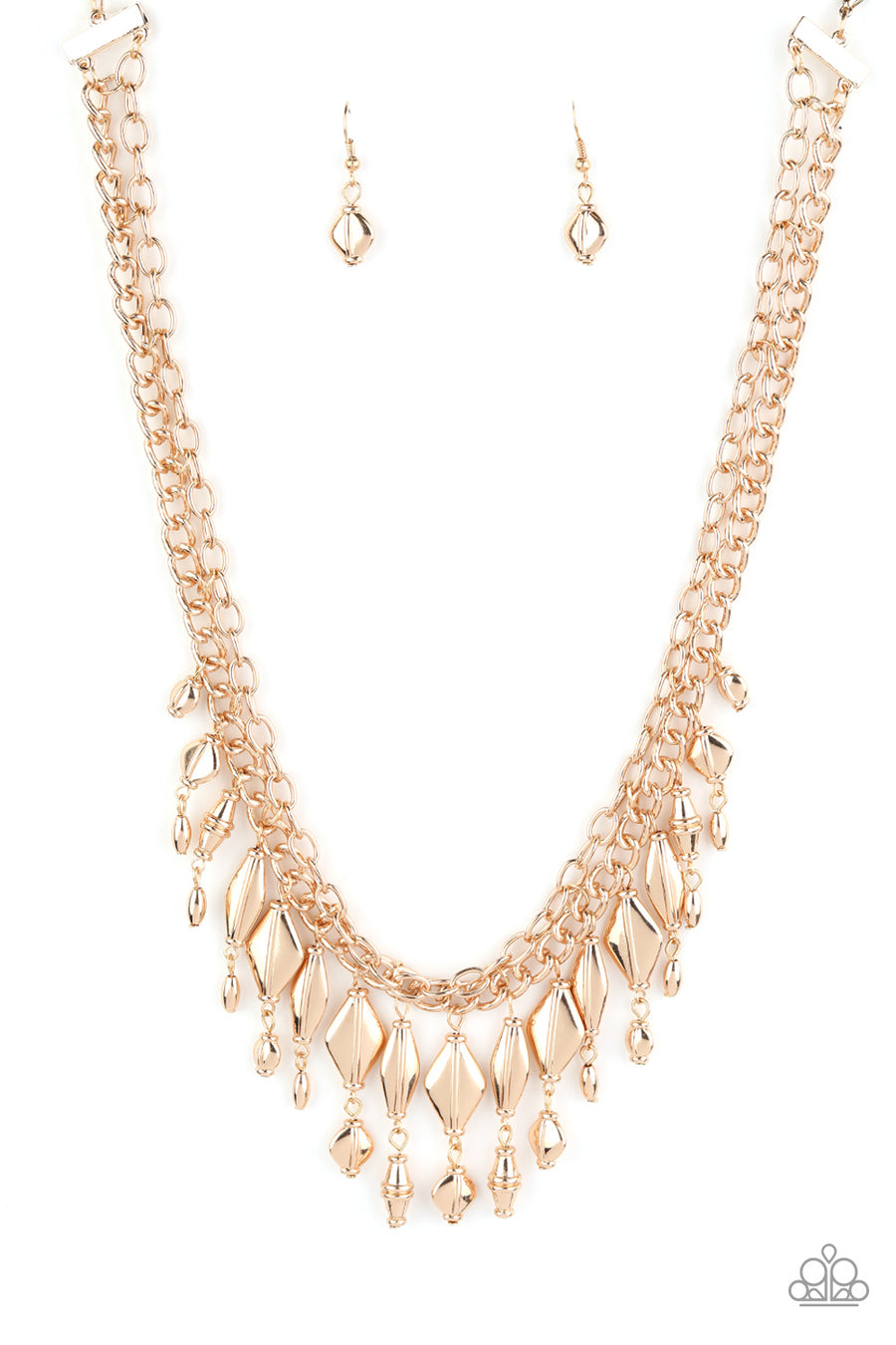 Trinket Trade - Gold Beaded Necklace- Paparrazi Accessories