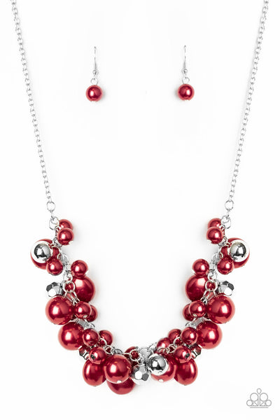 Battle Of The Bombshells - Red Bead Necklace- Paparazzi Accessories