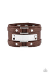 Rural Ranger - Brown Leather Urban Bracelet- Paparrazi Accessories