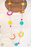 Kaleidoscopically Captivating- Multi-Colored Ring Necklace - Blockbuster- Paparazzi Accessories