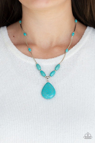 Explore The Elements - Turquoise Stone Necklace - Paparazzi Accessories