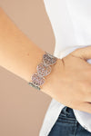 Keep Love In Your Heart - Silver Filigree Heart Bracelet  - Paparazzi Accessories