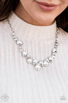 I Want It All - White Rhinestone Necklace - Paparazzi Accessories