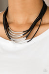 Walk The WalkAbout - Black Suede Necklace- Paparazzi Accessories