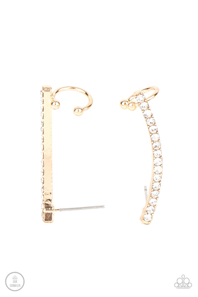 Give Me The SWOOP - Gold Ear-Crawler Earrings- Paparazzi Accessories
