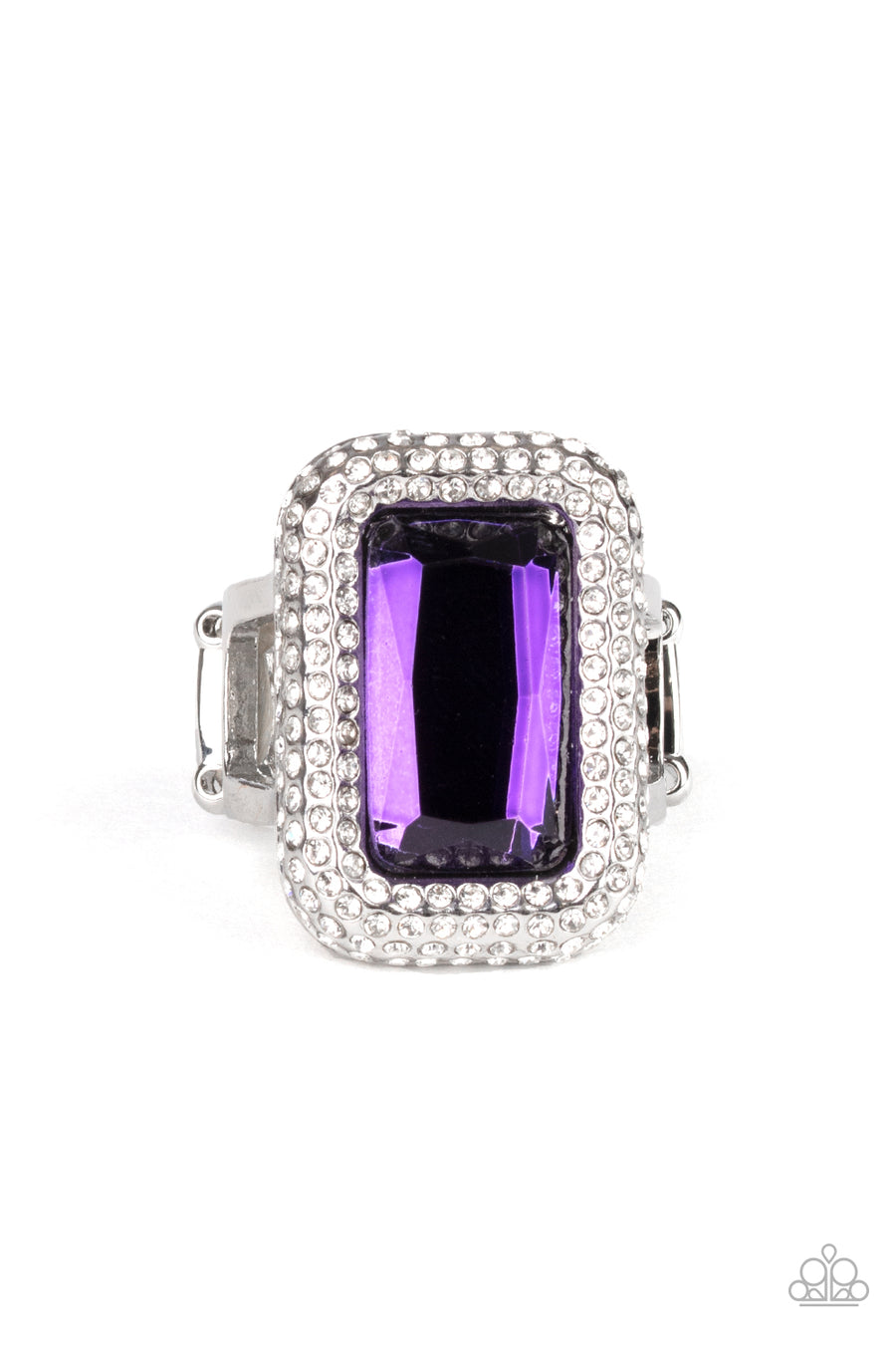A Grand Statement Maker - Purple Rhinestone Ring - Paparazzi Accessories