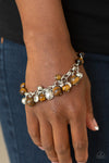 Glossy Glow - Brown Charm Bracelet - Paparazzi Accessories