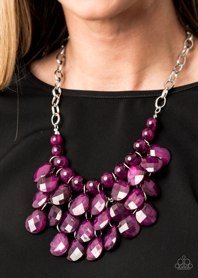 Sorry To Burst Your Bubble - Purple Bead Necklace - Paparazzi Accessories