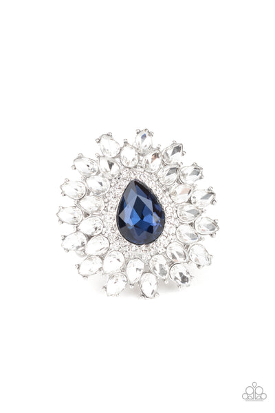 Whose Counting - Blue Rhinestone Ring - Paparazzi Accessories