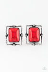 Center Stage Coach - Red Stone Earrings - Paparazzi Accessories
