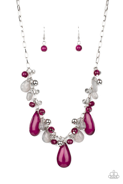 Seaside Solstice - Purple Teardrop Necklace- Paparrazi Accessories