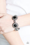 Original Opulence   - Black Rhinestone Stretch Bracelet - Paparazzi Accessories