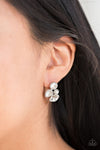 Super Superstar  - White Rhinestone Earrings  - Paparazzi Accessories