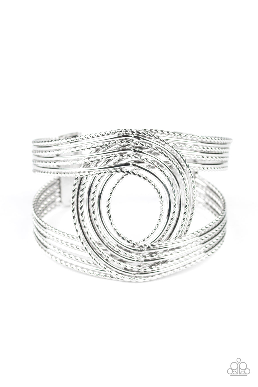 Rustic Coils - Silver Cuff Bracelet - Paparazzi Accessories