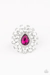 Who’s Coming  - Pink Rhinestone Ring - Life Of The Party - Paparazzi Accessories
